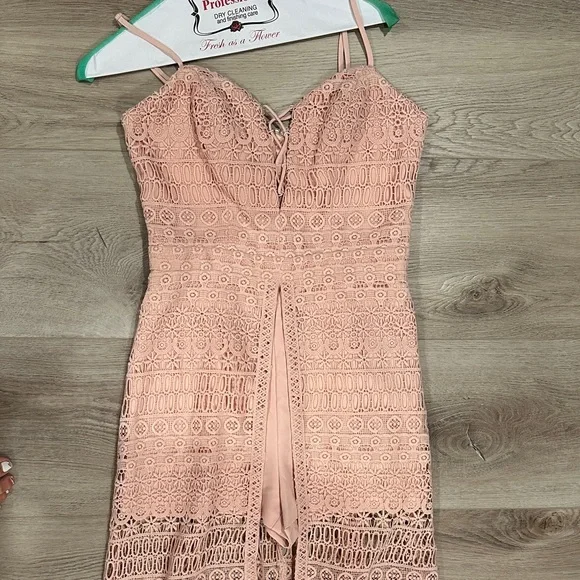 bebe Blush Lace Jumpsuit